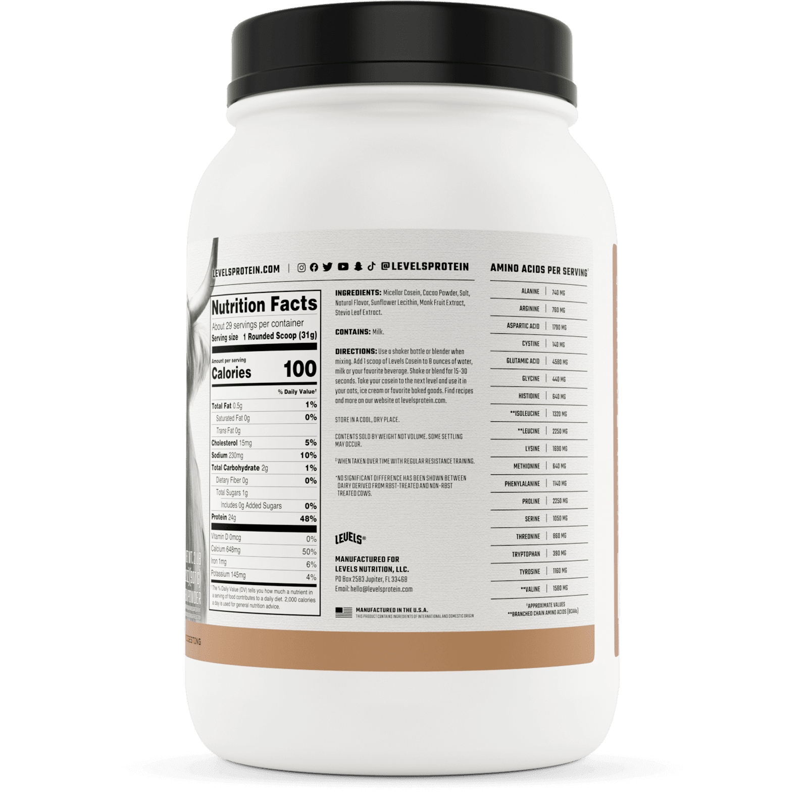 Vanilla Bean Micellar Casein Protein, Hormone-Free, 2LB