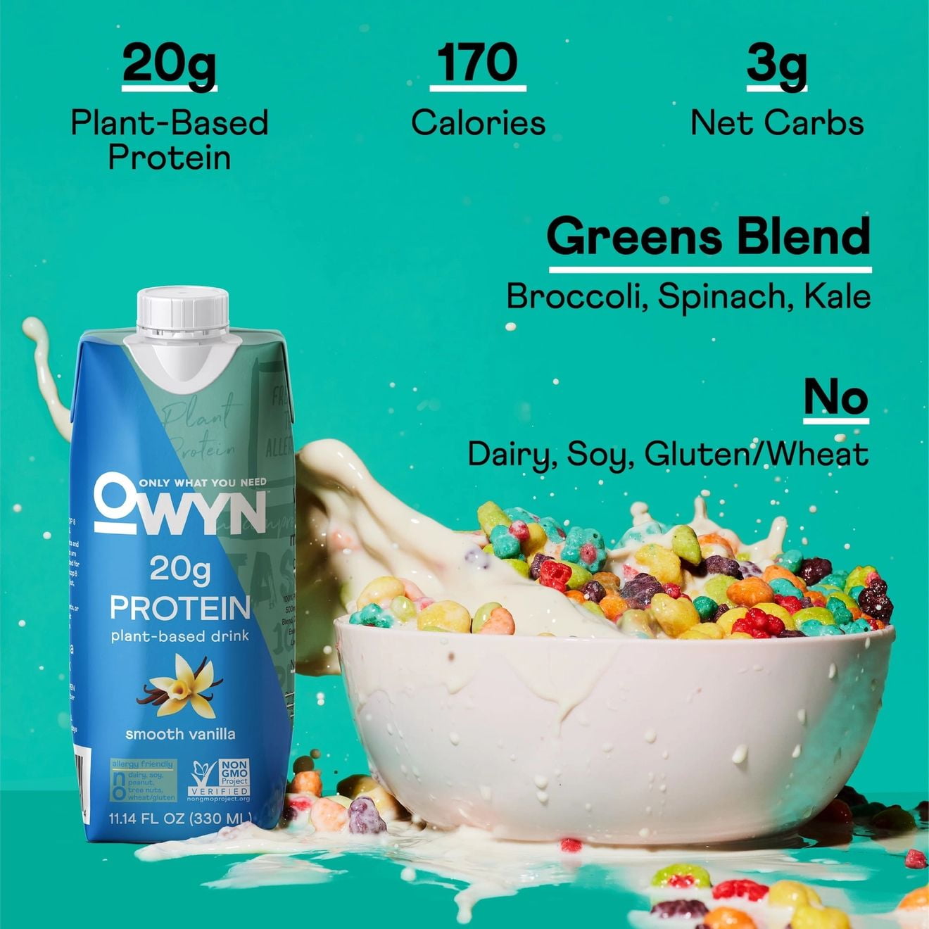 OWYN Protein Nutrition Shake, Smooth Vanilla, 4 Ct