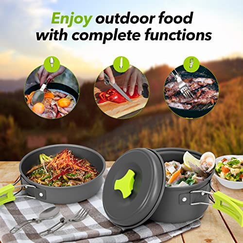 15 Piece Lightweight Non-Stick Camping Cookware Set