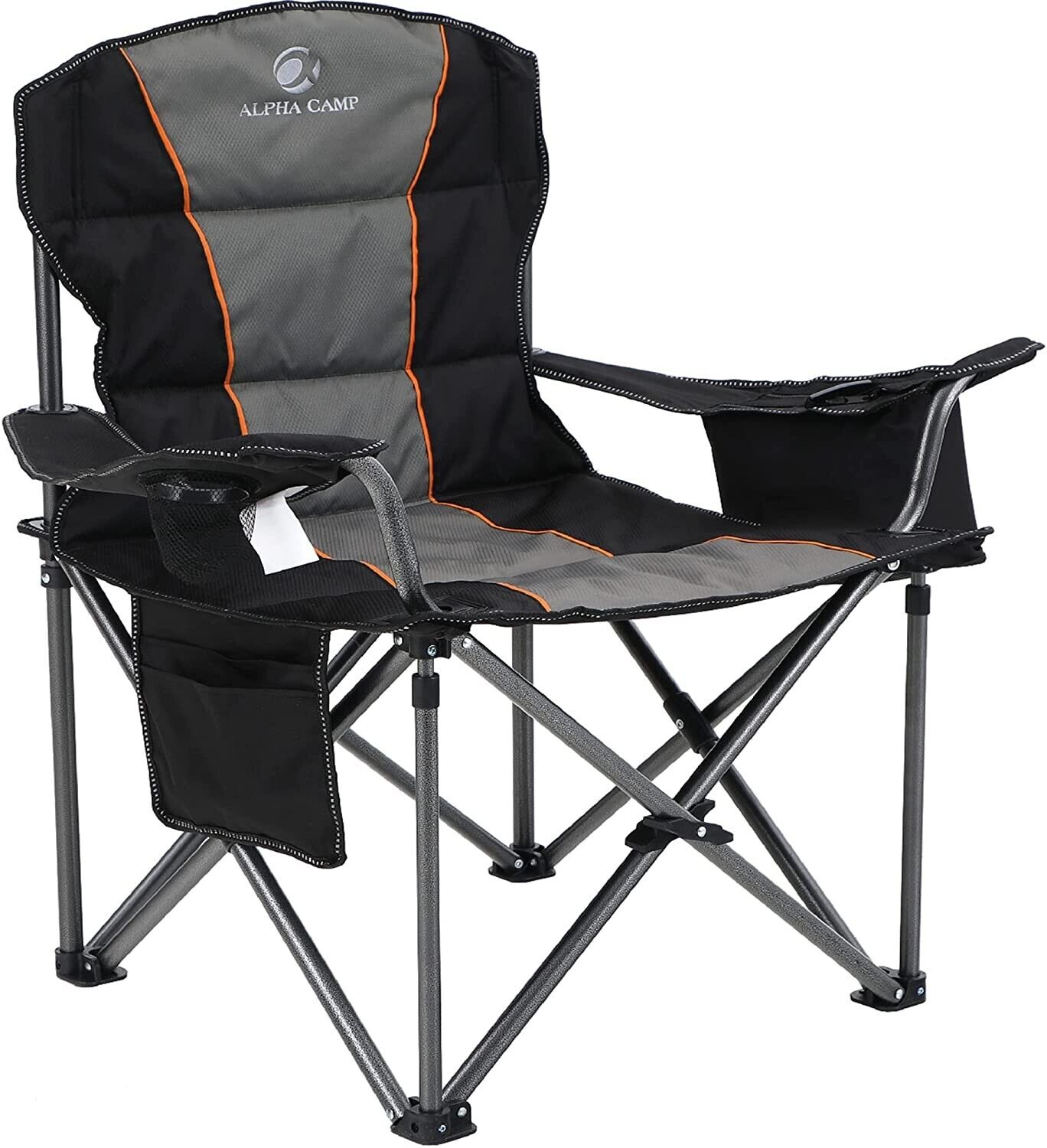ALPHA CAMP Oversize Outdoor Folding Chair with Cup Holder