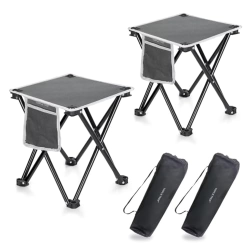 TRIPLE TREE Camping Stool 2 Pack, Grey, 13.8