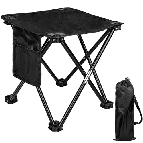 Compact Folding Camping Stool with Side Pocket