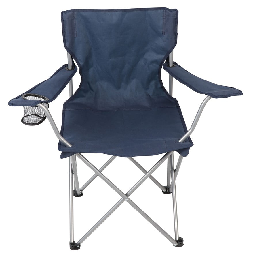Blue Ozark Trail Folding Camp Chair with Cup Holder