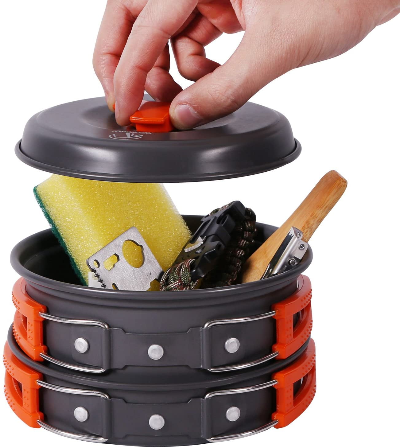 REDCAMP 13 PCS Aluminum Camping Cookware Mess Kit