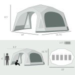 20-Person Camping Tent with Steel Frame, Mesh Windows