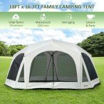 20-Person Camping Tent with Steel Frame, Mesh Windows