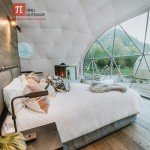 Transparent Glass Geodesic Dome Tent for Camping