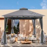 10x10ft Waterproof Gazebo with Mosquito Netting