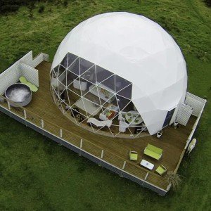 Geodesic Sphere Dome Tent with Security Glass Door