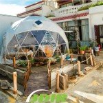 Custom Geodesic Dome Tent with Secure Glass Door