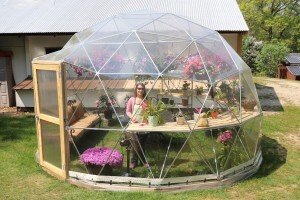 16 ft Geodesic Dome Greenhouse with Vinyl Cover