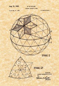 Geodesic Dome Camping Gear Art Prints Set