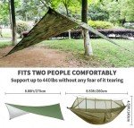 Portable Camping Hammock with Mosquito Net & Rainfly