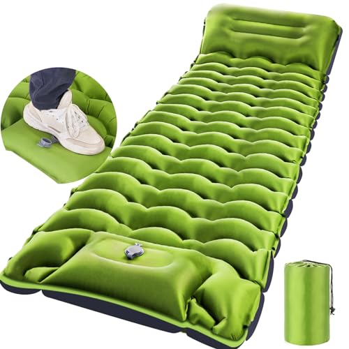 Ultralight Inflatable Sleeping Pad with Pillow & Built-in Pump