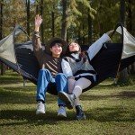 Double Camping Hammock with Mosquito Net & Sunshade