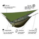 Portable Camping Hammock with Mosquito Net and Rainfly