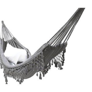 Macrame Double Hammock with Tassels for Relaxing