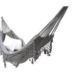 Macrame Double Hammock with Tassels for Relaxing