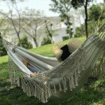 Macrame Double Hammock with Tassels for Relaxing