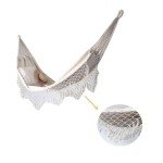 Macrame Double Hammock with Tassels for Relaxing