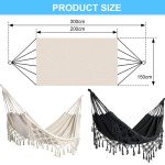 Boho Macrame Double Hammock with Fringe Tassels
