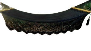 Whitsunday Luxury Black Cotton Hammock with Spreader Bars