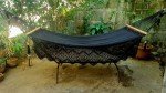Whitsunday Luxury Black Cotton Hammock with Spreader Bars