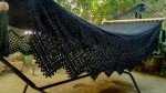 Whitsunday Luxury Black Cotton Hammock with Spreader Bars