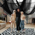 Black Halloween Creepy Cloth Spider Web Decoration
