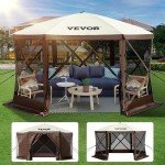 VEVOR 6-Sided 12x12ft Camping Gazebo Canopy