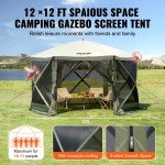 VEVOR 6-Sided Pop Up Camping Canopy Tent