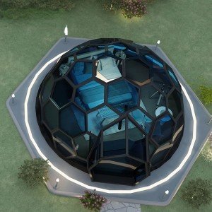 Spacious 6M Luxury Geodesic Dome Tent for Camping