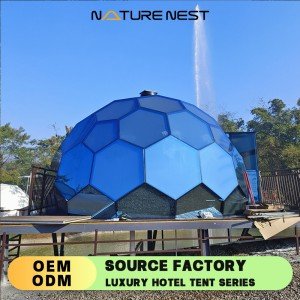 Ford Blue Glass Dome Camping Tent - Hexagonal Luxury