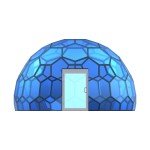 Ford Blue Glass Dome Camping Tent - Hexagonal Luxury