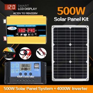 500W Solar Panel System with Inverter Kit