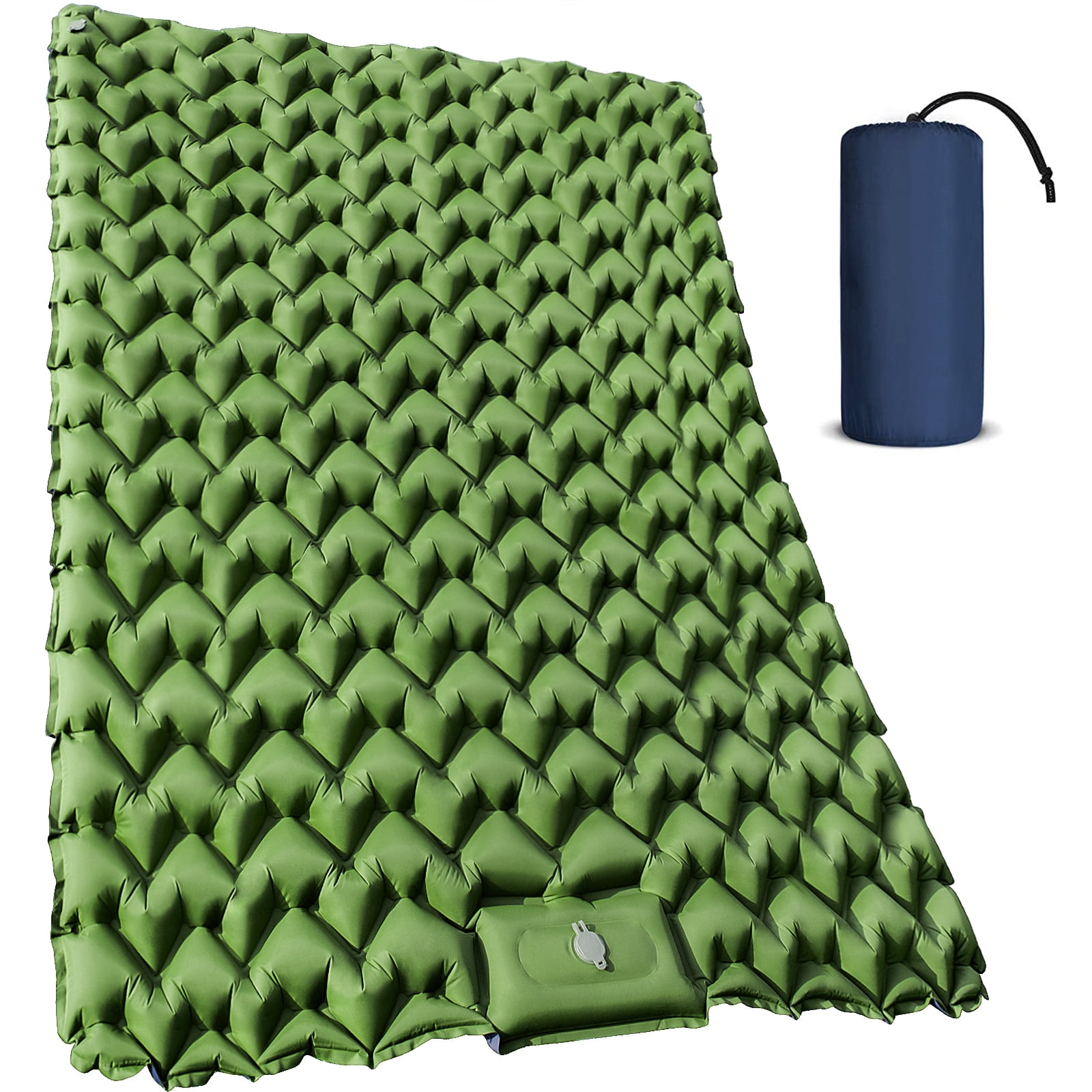Inflatable Double Sleeping Pad with Pillow for Camping