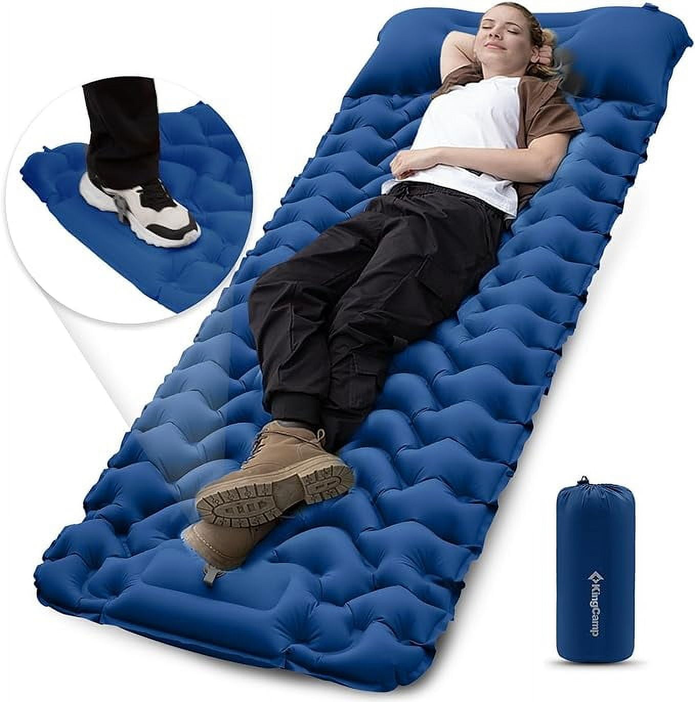 KingCamp Self-Inflating Camping Mattress with Built-In Foot Pump