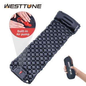 Ultralight Inflatable Camping Mattress with Built-in Pillow