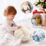 Art Decor Knot Ball Throw Pillow Handmade Soft Velvet Big Cushion Modern & Cozy Decorative Christmas Cushion for Home Sofa White