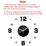 3D Wall Clock DIY Big Wall Clocks Modern Living Room Acrylic Mirror Stickers Self-Adhesive Quartz Watch Silent Home Decoration