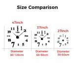 3D Wall Clock DIY Big Wall Clocks Modern Living Room Acrylic Mirror Stickers Self-Adhesive Quartz Watch Silent Home Decoration