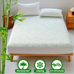 Waterproof Bamboo Mattress Cover - Cooling Bed Sheet