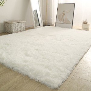 Pink Fluffy Area Rug for Kids' Rooms