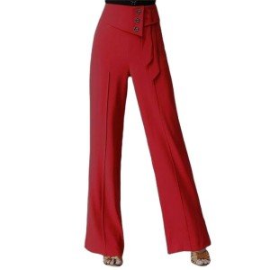Women's High-Waisted Wide-Leg Dance Trousers