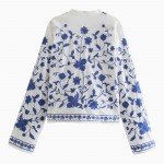 Floral Embroidered Autumn Blouse for Women
