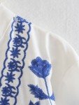 Floral Embroidered Autumn Blouse for Women
