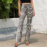 Snakeskin Print Flare Pants for Camping Adventures