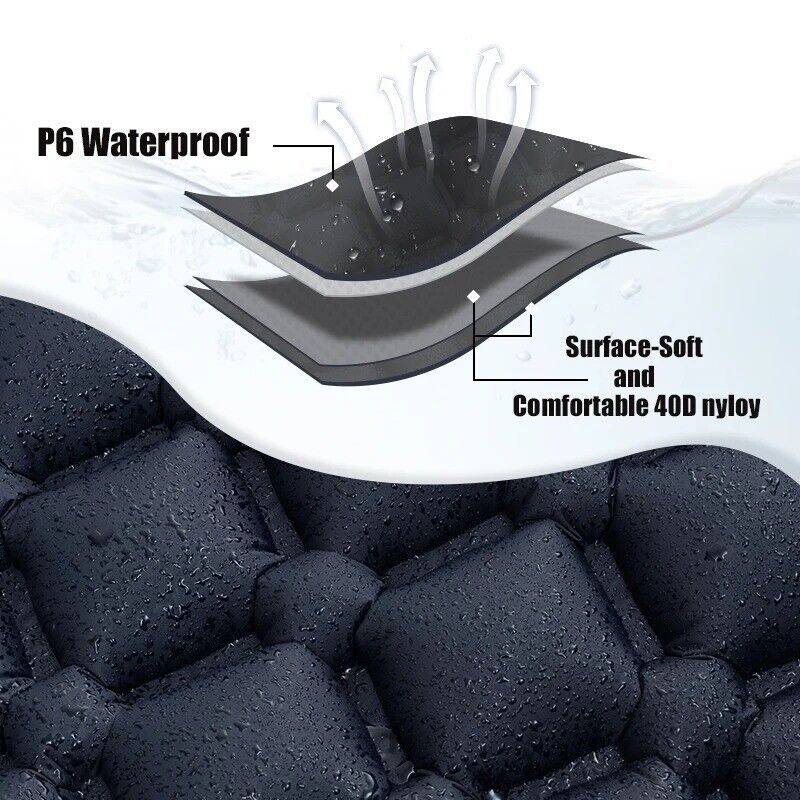 Inflatable Camping Mattress with Pillow Pad - Portable