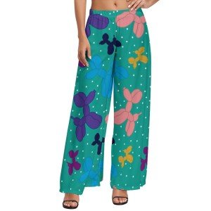 Women's High Waist Wide Leg Balloon Dog Pants
