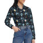 Haunted Mansion Halloween Oversized Blouse for Women